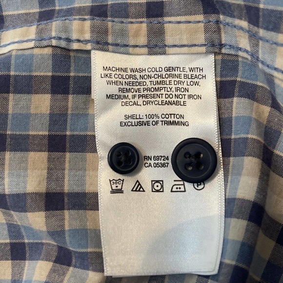 COLUMBIA Men’s L Cotton Plaid Shirt Button Down Collar - Picture 4 of 7